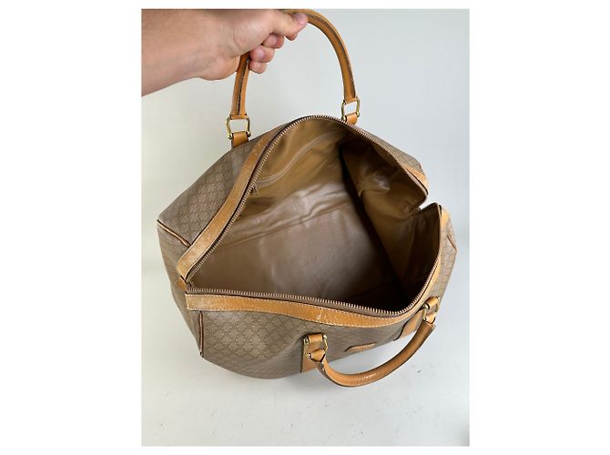 Céline Vintage Celine Canvas Duffle Bag Beige Braun Gold - Ansicht 3