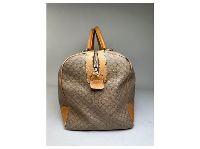 Céline Vintage Celine Canvas Duffle Bag Beige Braun Gold - Ansicht 7
