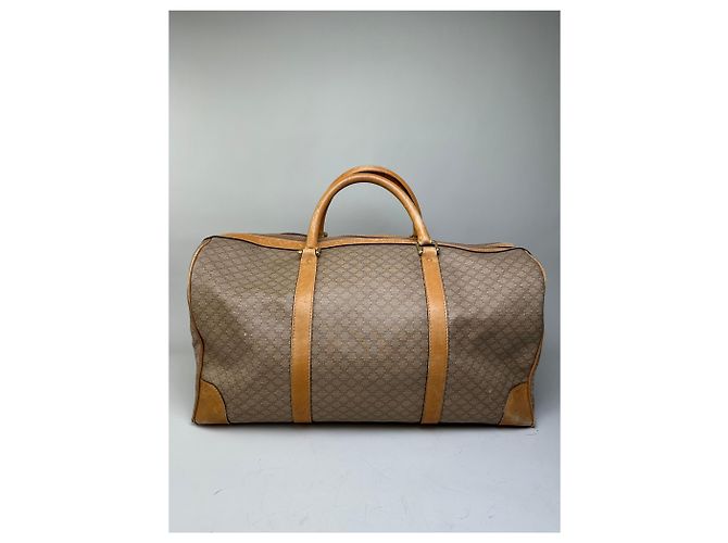 Céline Vintage Celine Canvas Duffle Bag Beige Braun Gold - Ansicht 8