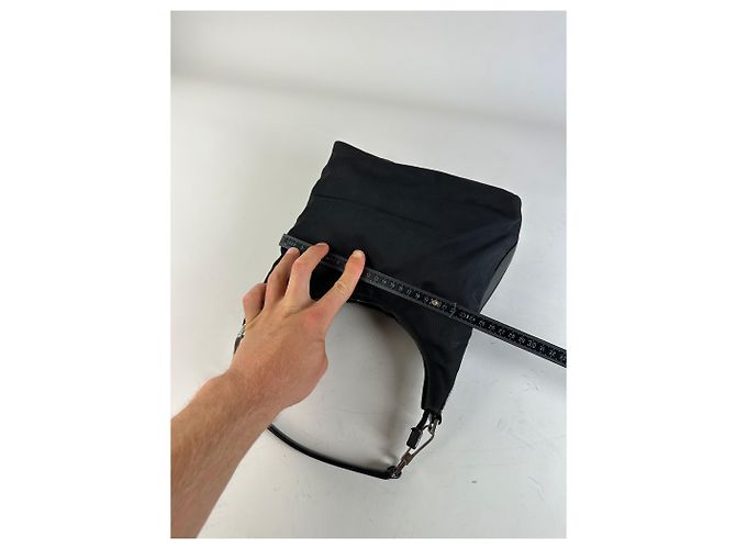 Vintage Gucci Nylon Shoulder Bag Black Silver - view 10