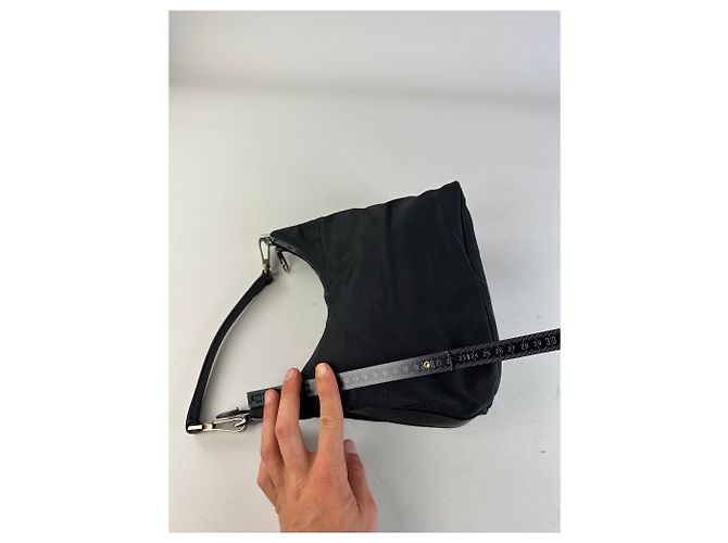 Vintage Gucci Nylon Shoulder Bag Black Silver - view 12