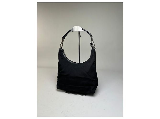 Vintage Gucci Nylon Shoulder Bag Black Silver - view 15