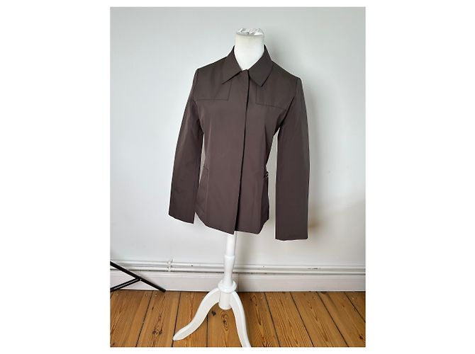 Vintage Fendi Jeans Nylon Jacke Dunkelbraun M - Ansicht 13