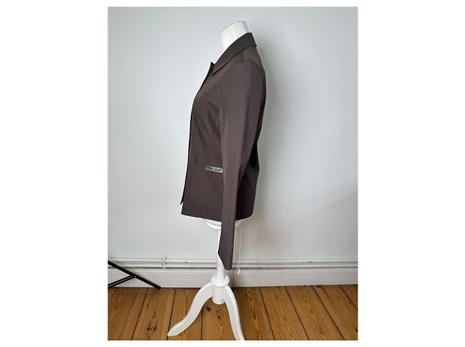 Vintage Fendi Jeans Nylon Jacke Dunkelbraun M - Ansicht 2
