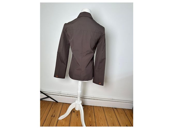 Vintage Fendi Jeans Nylon Jacke Dunkelbraun M - Ansicht 3