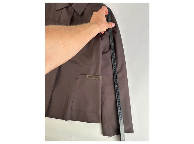 Vintage Fendi Jeans Nylon Jacke Dunkelbraun M - Ansicht 7
