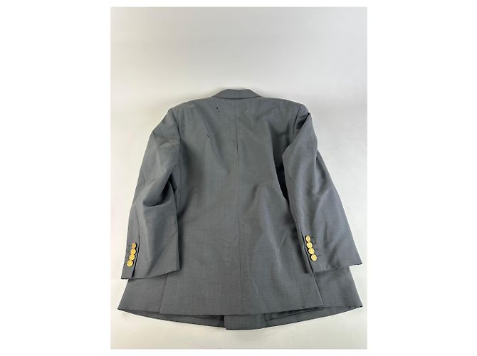 Vintage Dior Wool Blazer Gray Gold Buttons M Grey - view 10