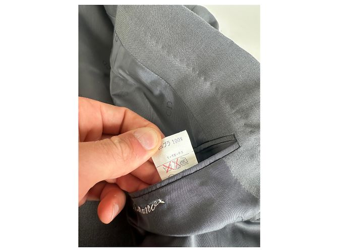 Vintage Dior Wool Blazer Gray Gold Buttons M Grey - view 12