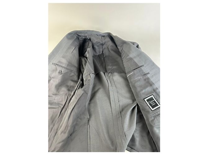 Vintage Dior Wool Blazer Gray Gold Buttons M Grey - view 5