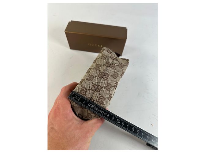 Beauty Case Vintage Gucci GG Monogram Canvas Beige Marrone - vista 11