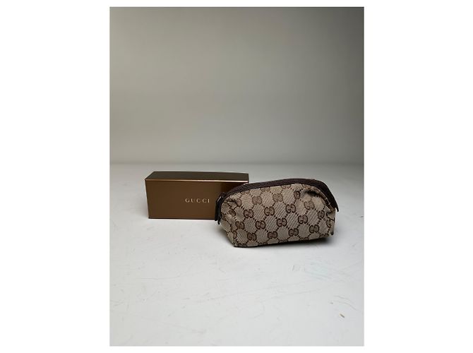 Beauty Case Vintage Gucci GG Monogram Canvas Beige Marrone - vista 2