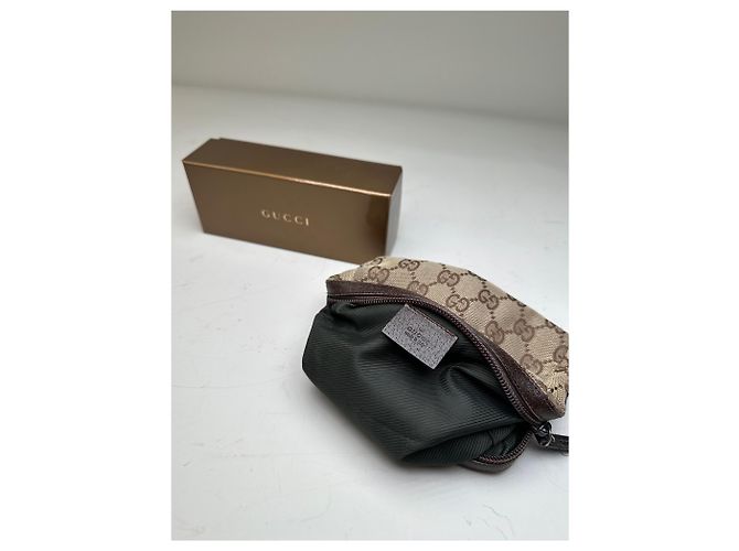 Beauty Case Vintage Gucci GG Monogram Canvas Beige Marrone - vista 3