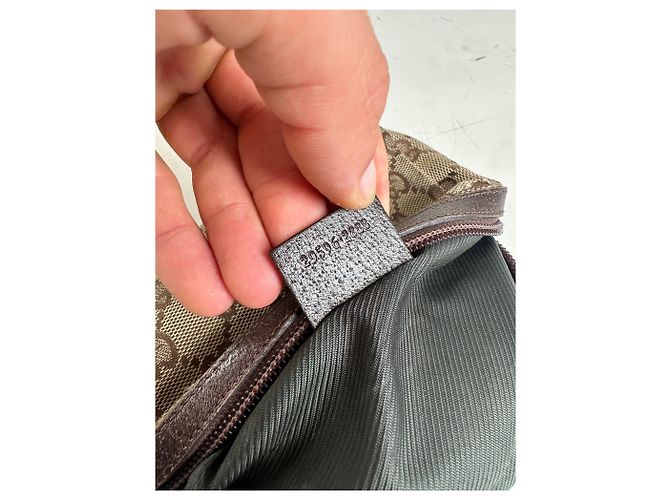 Beauty Case Vintage Gucci GG Monogram Canvas Beige Marrone - vista 4