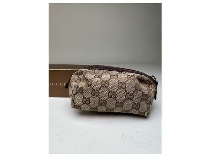 Beauty Case Vintage Gucci GG Monogram Canvas Beige Marrone - vista 5