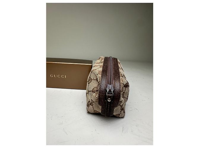 Beauty Case Vintage Gucci GG Monogram Canvas Beige Marrone - vista 6