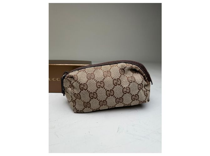 Beauty Case Vintage Gucci GG Monogram Canvas Beige Marrone - vista 7