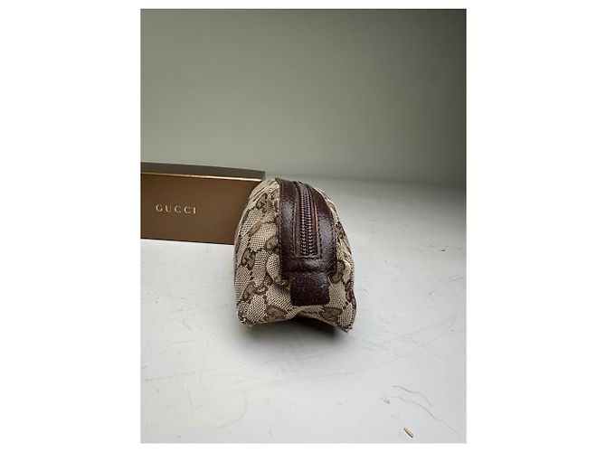 Beauty Case Vintage Gucci GG Monogram Canvas Beige Marrone - vista 8