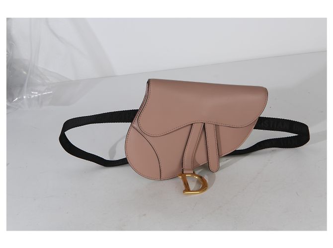 Pochette Saddle in pelle di vitello rosa Christian Dior - vista 5