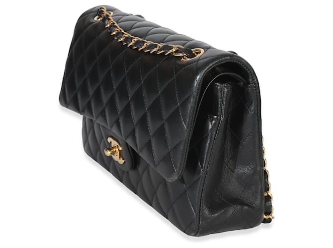 Timeless Borsa Chanel Black Quilted Lambskin Medium Classic Double Flap Nero - vista 3