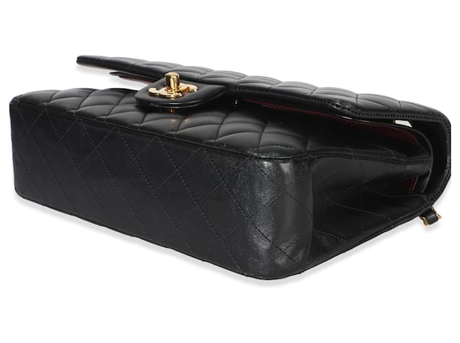 Timeless Borsa Chanel Black Quilted Lambskin Medium Classic Double Flap Nero - vista 6