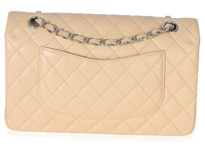 Timeless Borsa Chanel Beige Quilted Lambskin Medium Classic Double Flap - vista 4
