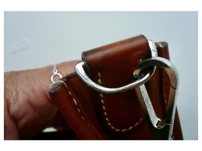 Borsa Hermès Evelyne 29 pelle Barénia e tela beige Marrone - vista 10