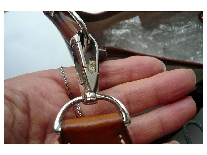 Borsa Hermès Evelyne 29 pelle Barénia e tela beige Marrone - vista 7