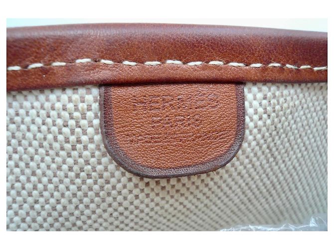 Borsa Hermès Evelyne 29 pelle Barénia e tela beige Marrone - vista 8