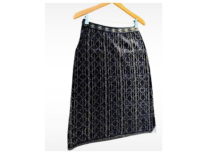 Chanel Métiers d’Art Gonna midi nera e oro Nero D'oro - vista 3