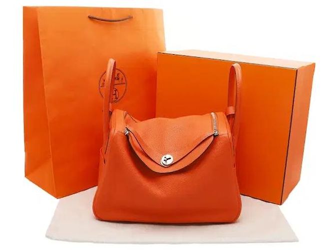 Hermès Lindy 30 Clemence Naranja - vista 12