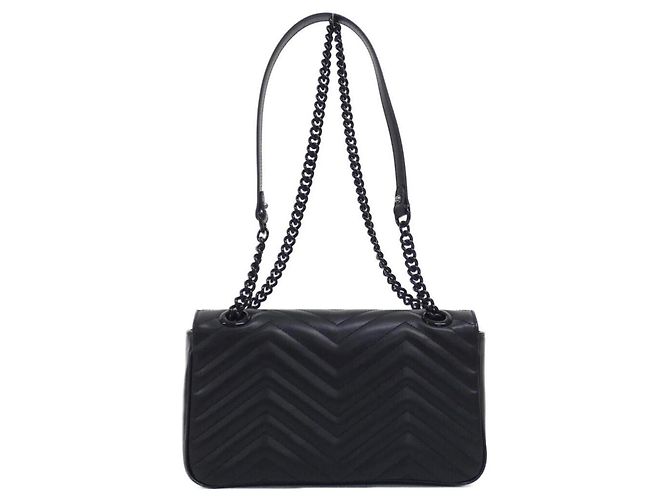 Borsa a tracolla Gucci GG Marmont 443497 Nero - vista 2