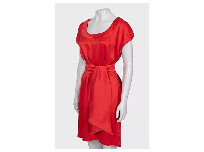 Rotes Seidenkleid von Saint Laurent - Größe M gebraucht - Ansicht 2