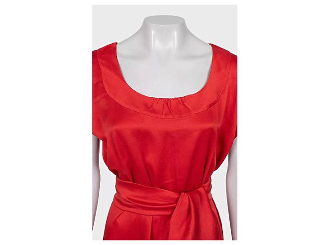 Rotes Seidenkleid von Saint Laurent - Größe M gebraucht - Ansicht 4