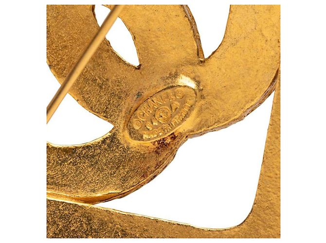 Spilla Chanel Coco Mark Vintage Placcata Oro D'oro - vista 3