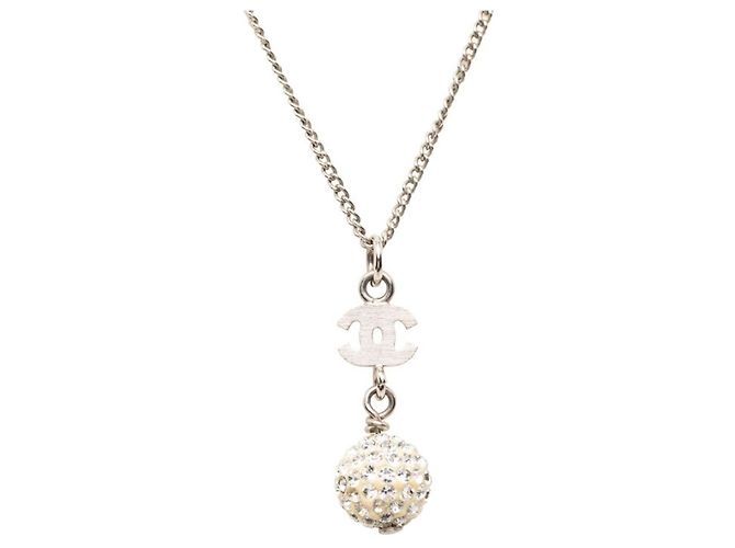 Collana Chanel Coco Mark Motif Ball Argento - vista 3