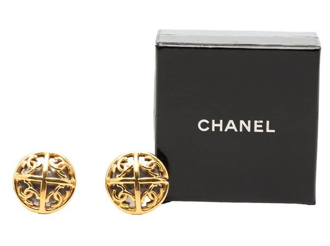 Timeless Orecchini a clip Chanel Vintage Coco Mark D'oro - vista 4