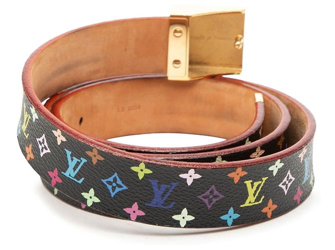 Louis Vuitton Monogram Multicolor Ceinture Carrée Gürtel Schwarz Mehrfarben - Ansicht 3