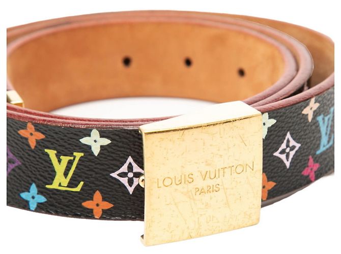 Louis Vuitton Monogram Multicolor Ceinture Carrée Gürtel Schwarz Mehrfarben - Ansicht 4