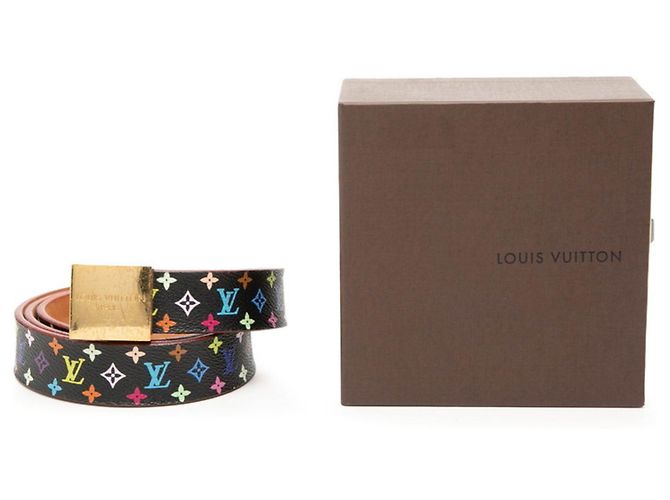 Louis Vuitton Monogram Multicolor Ceinture Carrée Gürtel Schwarz Mehrfarben - Ansicht 8