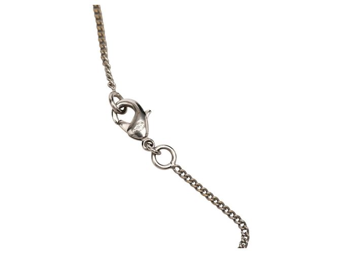 Collana con pendente Chanel Coco Mark Argento Bianco - vista 4
