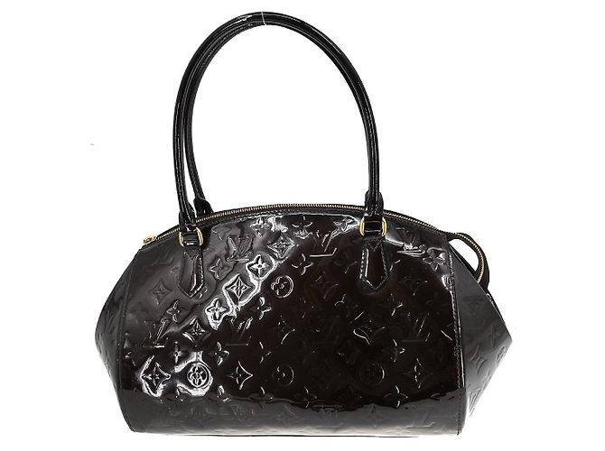 Borsa Louis Vuitton Sherwood Monogram Vernis GM Porpora - vista 2