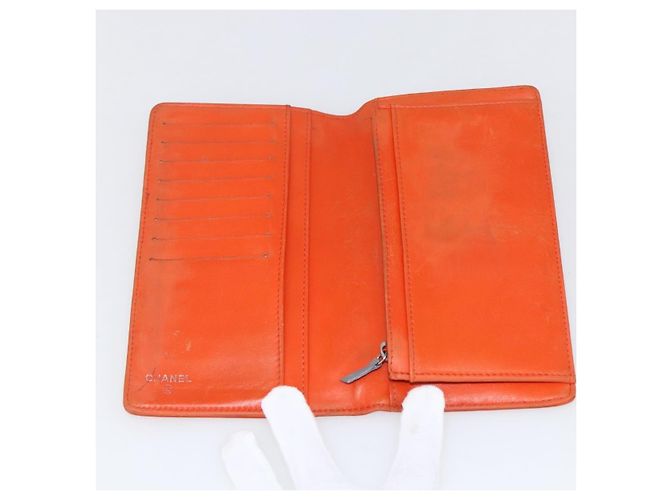 Cartera larga de charol acolchado Lucky Symbols de Chanel Naranja - vista 5