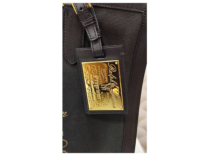 Borsa Tote Ralph Lauren in Tela Nera Nero - vista 2