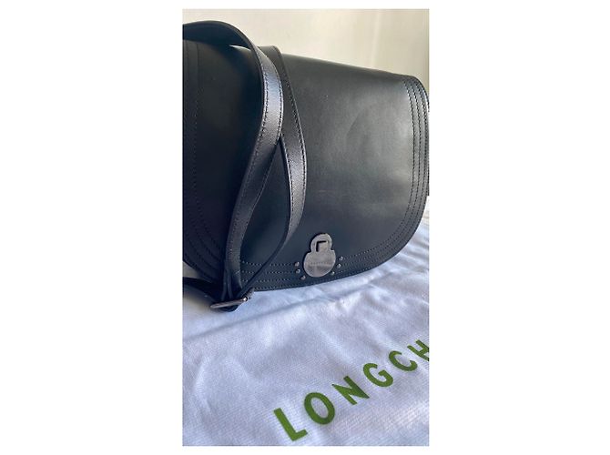 Borsa a tracolla Longchamp Cavalcade Large in pelle nera – nuovo Nero - vista 15