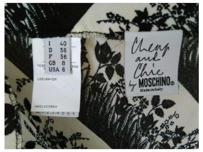Falda larga estampada Moschino Negro Blanco - vista 2