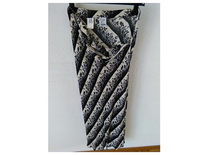 Falda larga estampada Moschino Negro Blanco - vista 4
