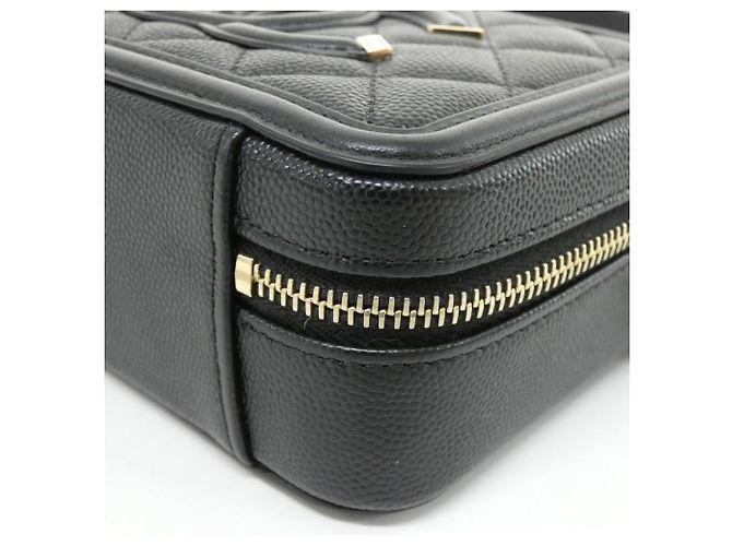 Borsa a tracolla Chanel 84452 in pelle di vitello granulata nera Nero - vista 3
