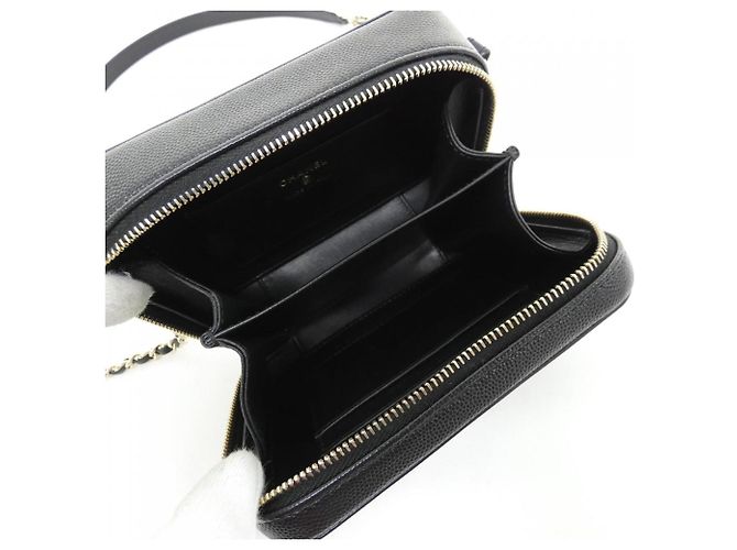 Borsa a tracolla Chanel 84452 in pelle di vitello granulata nera Nero - vista 7