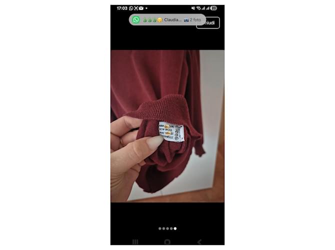 Christian Dior Wollpullover in Bordeaux - Ansicht 2