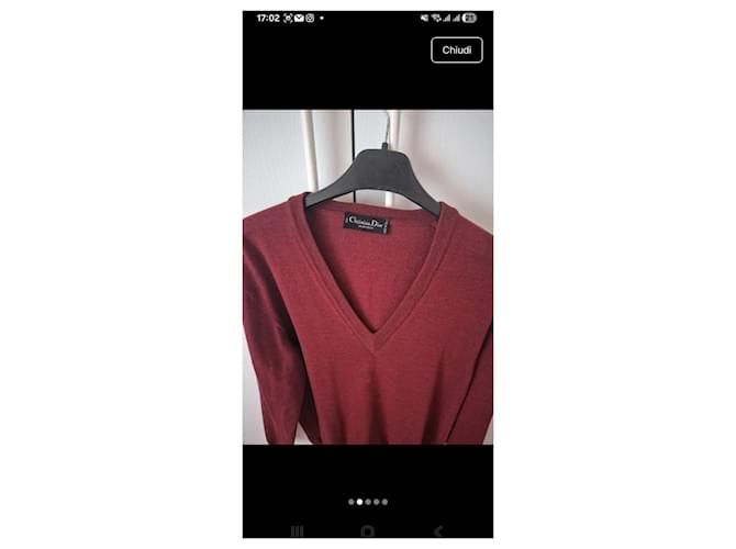 Christian Dior Wollpullover in Bordeaux - Ansicht 3